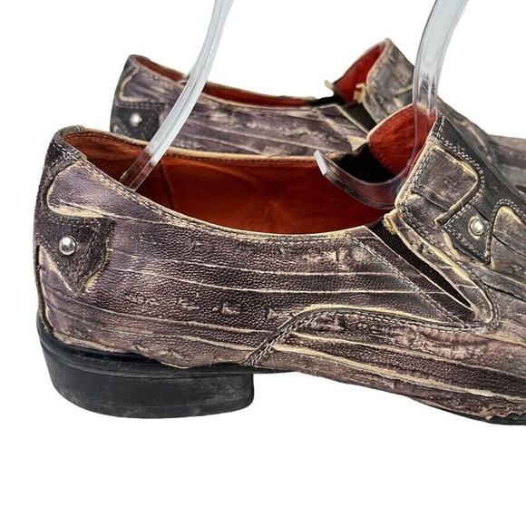Robert Wayne Western Vegas Mens Loafers Leather Rustic Studded Slip On Shoes 7 - Picture 12 of 16
